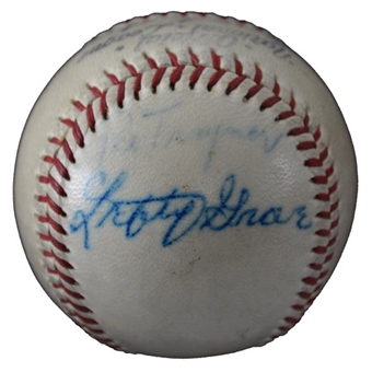 Lefty Grove and Pie Traynor Dual Signed Baseball